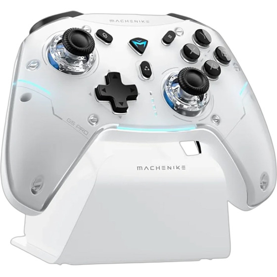 Machenike G5PRo Max Wireless Game Controller With Charging Station - White - (G5PRo Max Se Tri-Mode Controller White-Set)