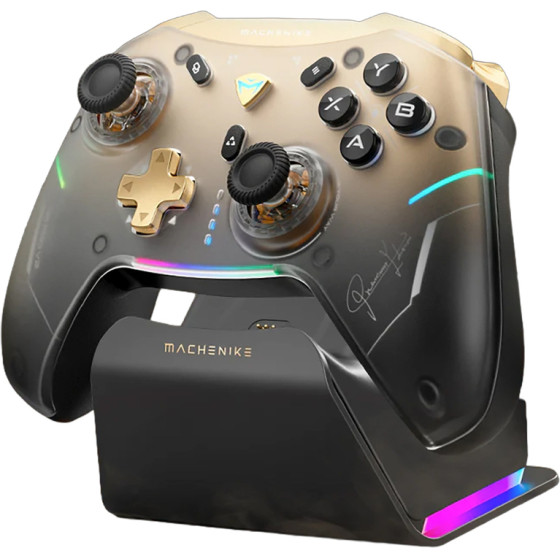 Machenike G5PRo Premium Edition Wireless Game Controller With Charging Station - Black And Gold - (G5 Pro V2 Tri-Mode Controller Premium Edition)