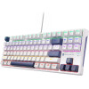 Machenike K500B-B87 Wired Mechanical Gaming Keyboard With Backlight, Red Switch - White - (K500B-B87 Wired Red Switch Mixed Light B)