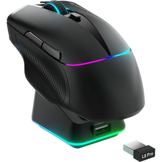 Machenike L8 Pro Wireless Gaming Mouse - Black - (L8 Pro Tri-Mode Mouse 8K-Black)