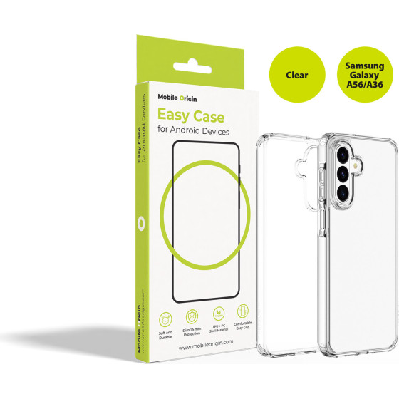 Mobile Origin Easy Case, Clear - Samsung Galaxy A56/A36 - (MO-HYCL-A56A36)
