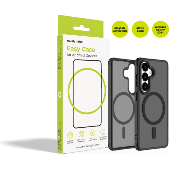 Mobile Origin Easy Case, MagSafe, Matte Black - Samsung Galaxy S26+ - (MO-HYMBL-GS26Plus)