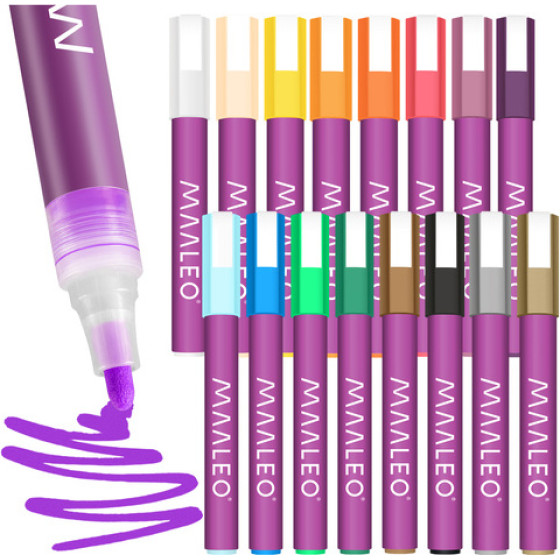 Maaleo Acrylic Markers - Set Of 16 27051 - (18807-0)