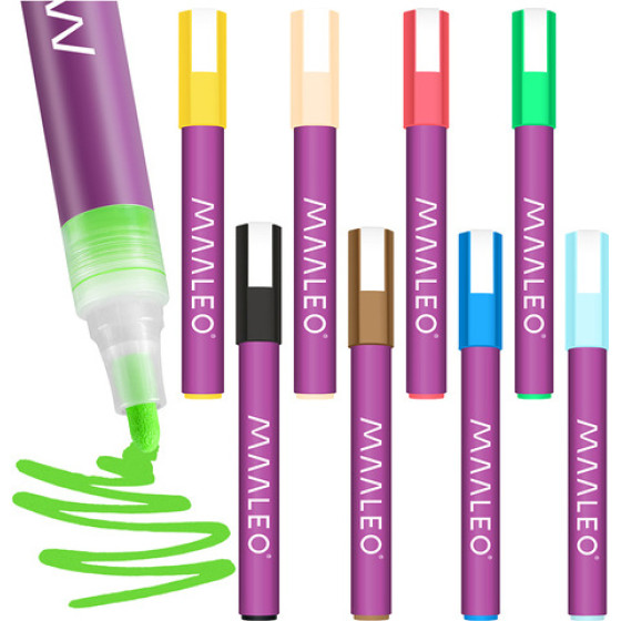 Maaleo Acrylic Markers - Set Of 8 27052 - (18808-0)