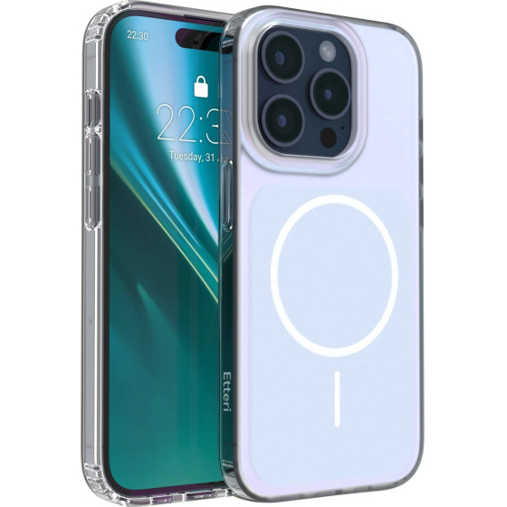 Etteri Hidden Pearl Case For Iphone 15 Pro 6,1'' Light blue