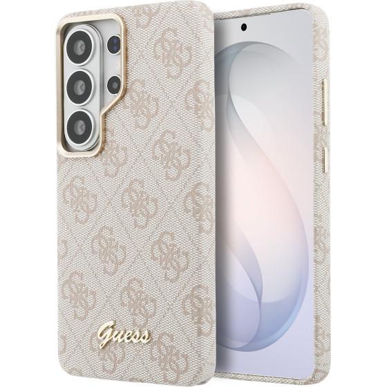Guess Pu 4G Script Metal Logo Magnetic Case For Samsung Galaxy S26 Ultra Pink - (GUHMS26L5P4FWMSP)