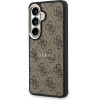 Guess Pu Leather 4G Gold Frame Magnetic Case For Samsung Galaxy S26 Brown - (GUHMS26SP4MSEGCW)