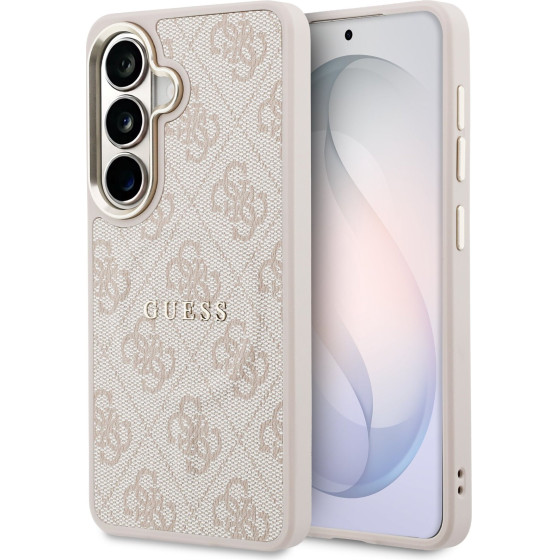 Guess Pu Leather 4G Gold Frame Magnetic Case For Samsung Galaxy S26 Pink - (GUHMS26SP4MSEGCP)