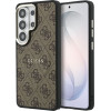Guess Pu Leather 4G Gold Frame Magnetic Case For Samsung Galaxy S26 Ultra Brown - (GUHMS26LP4MSEGCW)