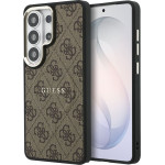 Guess Pu Leather 4G Gold Frame Magnetic Case For Samsung Galaxy S26 Ultra Brown - (GUHMS26LP4MSEGCW)