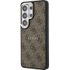 Guess Pu Leather 4G Gold Frame Magnetic Case For Samsung Galaxy S26 Ultra Brown - (GUHMS26LP4MSEGCW)