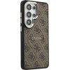 Guess Pu Leather 4G Gold Frame Magnetic Case For Samsung Galaxy S26 Ultra Brown - (GUHMS26LP4MSEGCW)