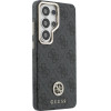 Guess Pu Leather 4G Strass Logo Gold Frame Magnetic Case For Samsung Galaxy S26 Ultra Black - (GUHMS26LP4GRMDEK)