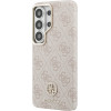 Guess Pu Leather 4G Strass Logo Gold Frame Magnetic Case For Samsung Galaxy S26 Ultra Pink - (GUHMS26LP4GRMDEP)