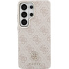Guess Pu Leather 4G Strass Logo Gold Frame Magnetic Case For Samsung Galaxy S26 Ultra Pink - (GUHMS26LP4GRMDEP)