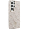 Guess Pu Leather 4G Strass Logo Gold Frame Magnetic Case For Samsung Galaxy S26 Ultra Pink - (GUHMS26LP4GRMDEP)