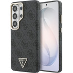 Guess Pu Leather 4G Strass Triangle Logo Gold Frame Magnetic Case For Samsung Galaxy S26 Ultra Black - (GUHMS26LP4GTDGMK)