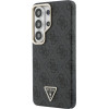Guess Pu Leather 4G Strass Triangle Logo Gold Frame Magnetic Case For Samsung Galaxy S26 Ultra Black - (GUHMS26LP4GTDGMK)
