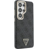 Guess Pu Leather 4G Strass Triangle Logo Gold Frame Magnetic Case For Samsung Galaxy S26 Ultra Black - (GUHMS26LP4GTDGMK)