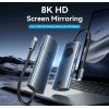 Vention Docking Station Type-C - 8K, Led Display - HDMI, Usb 3.0 x 2, USB-C 3.2 Gen 1, PD100W, Lan (1Gbps) - (TQZHB)