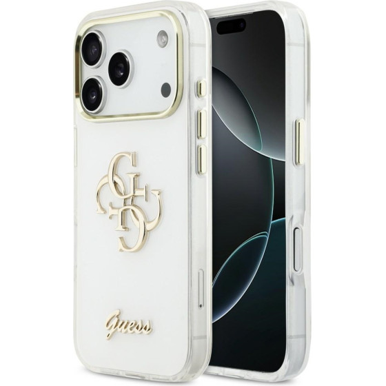 Guess Case Iml 4G Script Metal For Iphone 17 Pro Max White - (GUHCP17X5HC4MLSH)
