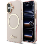 Guess Case Iml Script Metal Magsafe For Iphone 17 Pink - (GUHMP17S5HTCSMSP)