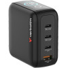Verbatim Mini Gan Mains Charger 140W 3xUSB-C PD/1x USB-A Qc EU/UK/Usa Adapter Black - (30240)