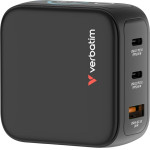 Verbatim Mini Gan Mains Charger 65W 2xUSB-C PD/1x USB-A Qc EU/UK/Usa Adapter Black - (30238)
