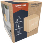 Grundig - Digital Led Alarm Clock With Thermometer And Calendar (Light Brown) - (8711252336756_LBROWN)