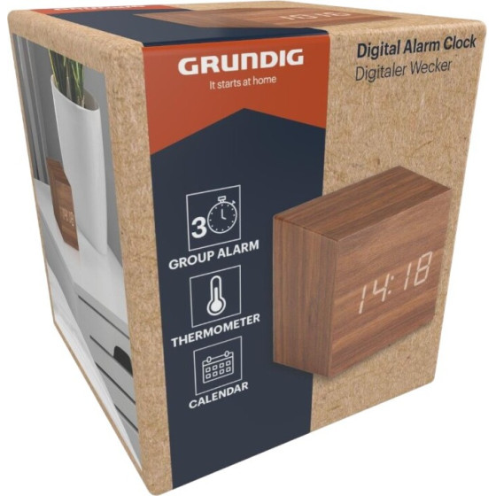 Grundig Digital Alarm Clock Dark Brown - (8711252336756_DBROWN)