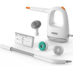 Deerma - Handheld Steam Cleaner (ZQ01) - Eliminates Bacteria 99,99%, 1300W, 100�C Steam, 36g/min, Brush Attachments - White