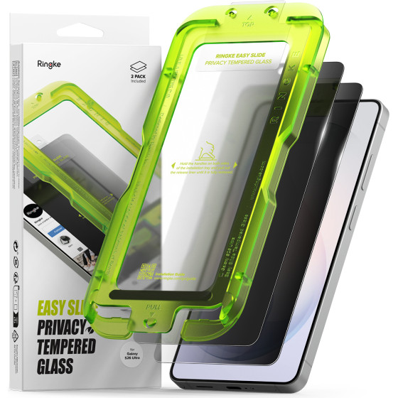 Ringke - Easy Slide Tempered Glass (2 pack) - Samsung Galaxy S26 Ultra - Black