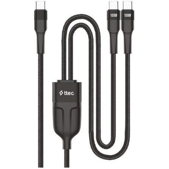ttec AlumiCable Duo USB-C - 2 USB-C 100W Fast Charge Cable150cm - (2DK55S)