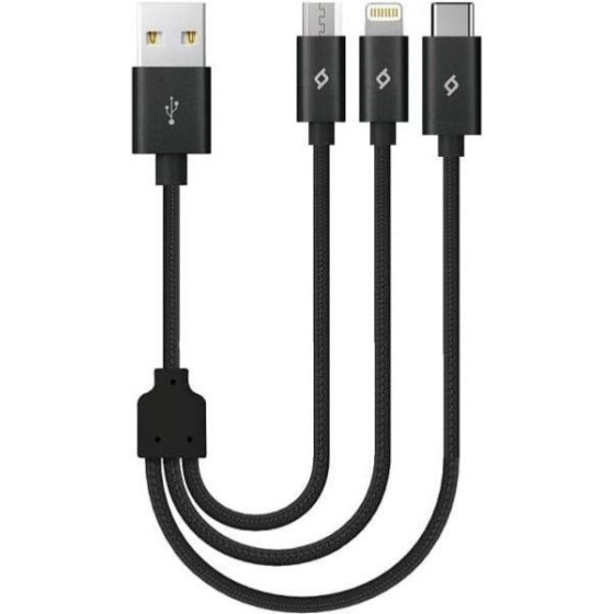 ttec Alumicable Mini Trio 30cm Charge Cable - (2DK31)