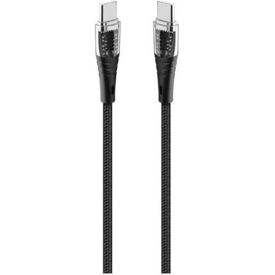 ttec AlumiCable Transparan Type-C to Type-C 60W Fast Charge Cable Black120cm - (2DK58S)