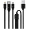 ttec AlumiCable Trio Charge/Data Cable Type-C Lightning Micro USB 100cm Black - (2DK39S)