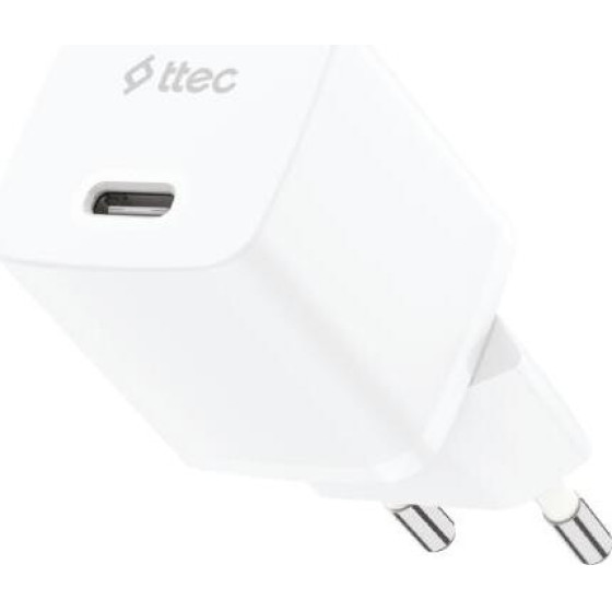 ttec SmartCharger GAN 20W PD Travel Fast Charger White - (2SCG20B)