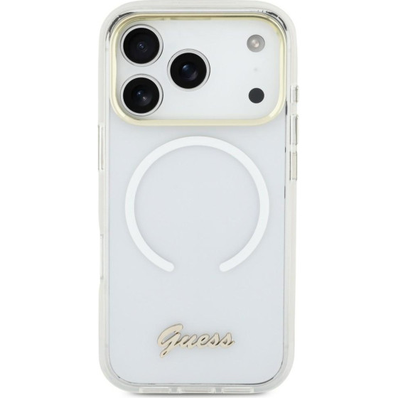 Guess Case Iml Gradient Script Metal Magsafe For Iphone 17 White - (GUHMP17S5HTGMCSH)