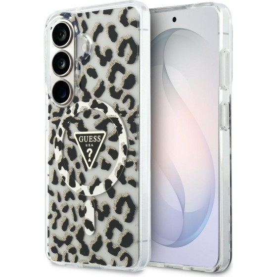 Guess Case Iml Leopard Print Triangle Magsafe For Samsung Galaxy S26 Black - (GUHMS26SHLEGTGLK)