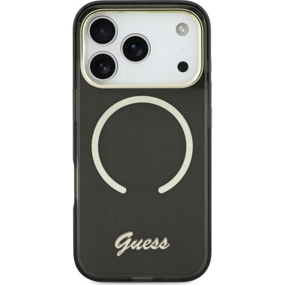 Guess Case Iml Script Metal Magsafe For Iphone 17 Black - (GUHMP17S5HTCSMSK)