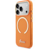 Guess Iml Script Metal Magsafe Case For Iphone 17 Pro - Orange - (GUE005244-0)