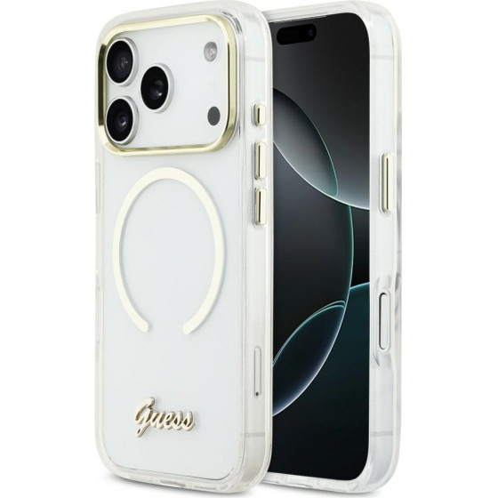 Guess Iml Script Metal Magsafe Case For Iphone 17 Pro Max - Clear - (GUE005271-0)