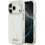Guess Iml Shell Script Metal Magsafe Case For Iphone 17 Pro Max - White - (GUE005289-0)