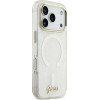 Guess Iml Shell Script Metal Magsafe Case For Iphone 17 Pro Max - White - (GUE005289-0)