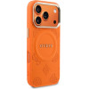 Guess Peony Hot Stamp Magsafe Case For Iphone 17 Pro - Orange - (GUE005240-0)
