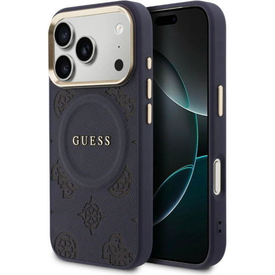 Guess Peony Hot Stamp Magsafe Case For Iphone 17 Pro Max - Blue - (GUE005249-0)