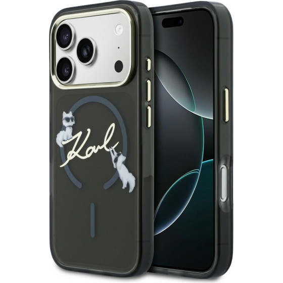 Karl Lagerfeld Iml Choupettes Karl Script Logo Magsafe Case For Iphone 17 Pro - Black - (KF002973-0)