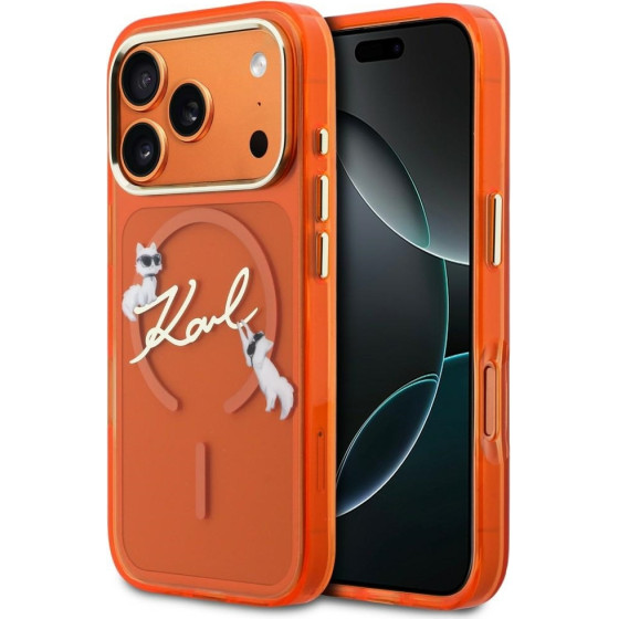 Karl Lagerfeld Iml Choupettes Karl Script Logo Magsafe Case For Iphone 17 Pro Max - Orange - (KF003006-0)