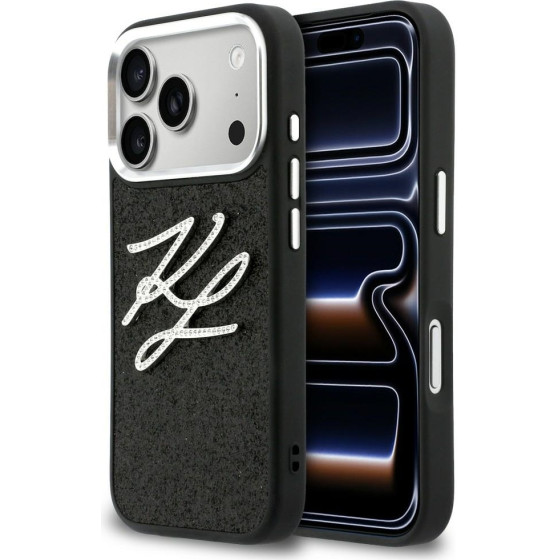 Karl Lagerfeld Iml Glitter Kl Diamond Logo Case For Iphone 17 Pro - Black - (KF002965-0)
