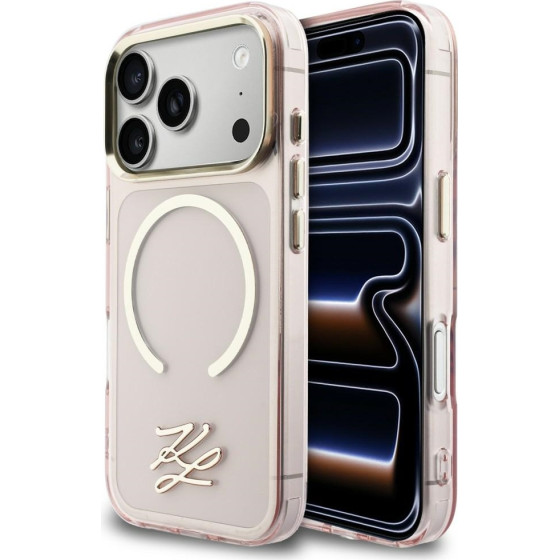 Karl Lagerfeld Iml Kl Script Logo Magsafe Case For Iphone 17 Pro Max - Pink - (KF002947-0)